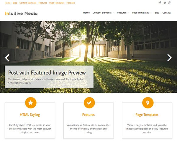 Intuition new free WordPress Themes