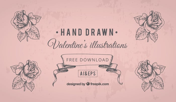 Free Hand Drawn Valentines Day Illustrations