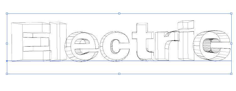 3d electric type wireframe