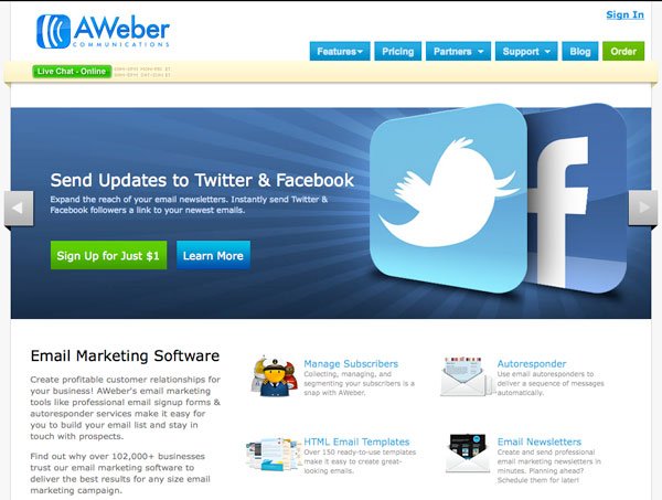 aweber Email Marketing services provider