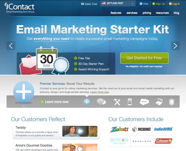 icontact Email Marketing services provider