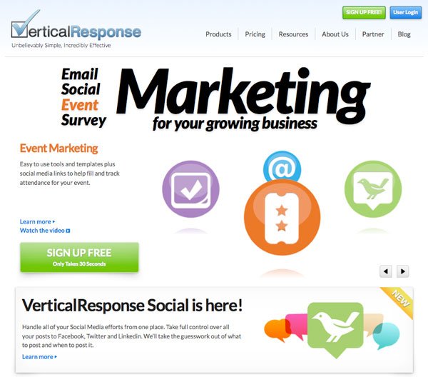 vertical response Email Marketing service provider