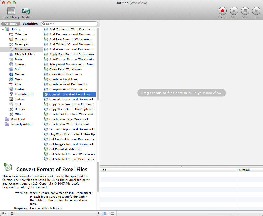 automator mac function