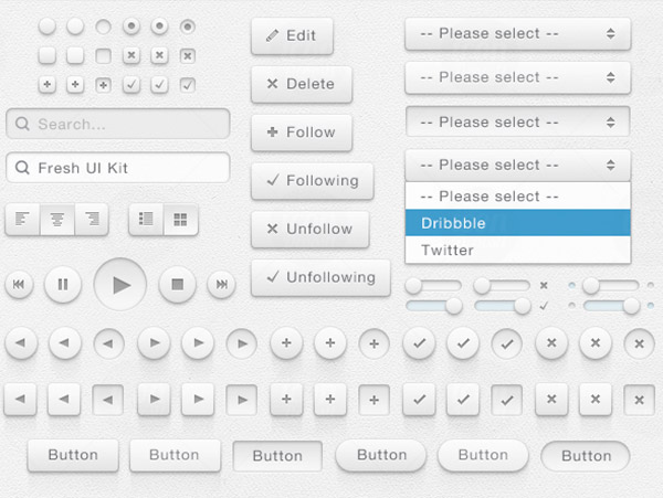Fresh Free Photoshop UI Kit