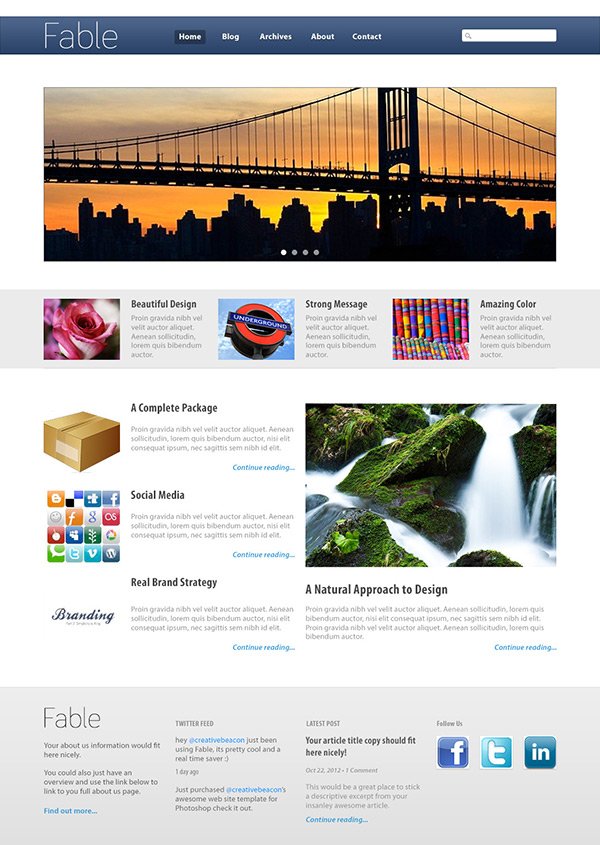 Photoshop Website Template-Fable