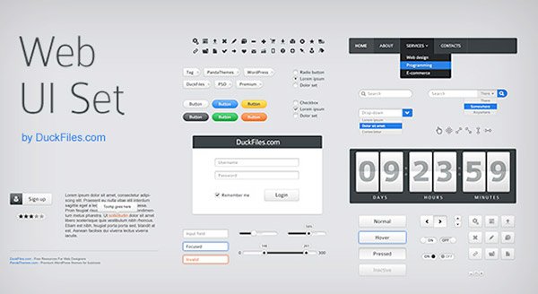Web UI Set Free Photoshop UI Kit