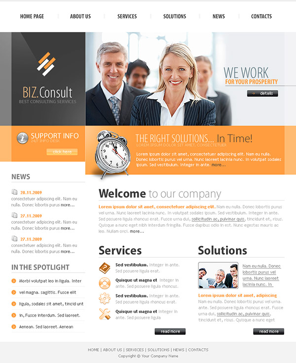 biz-consult - Free Photoshop Website Templates