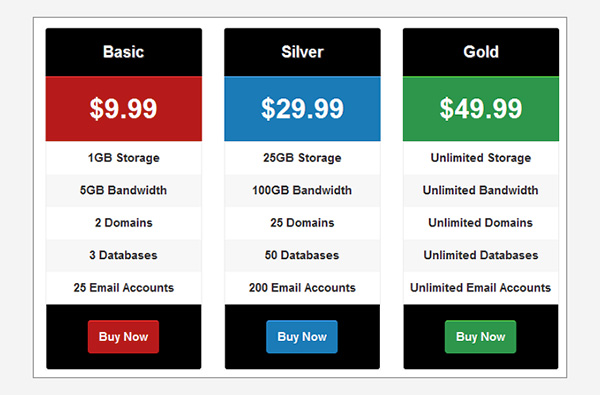 Pricing-table - design