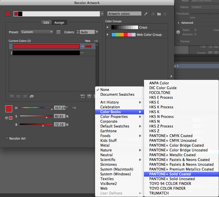 Adobe Illustrator Pantone Color Chart