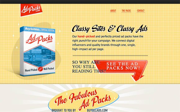 Retro Web Design Inspiration: Adpacks-Retro