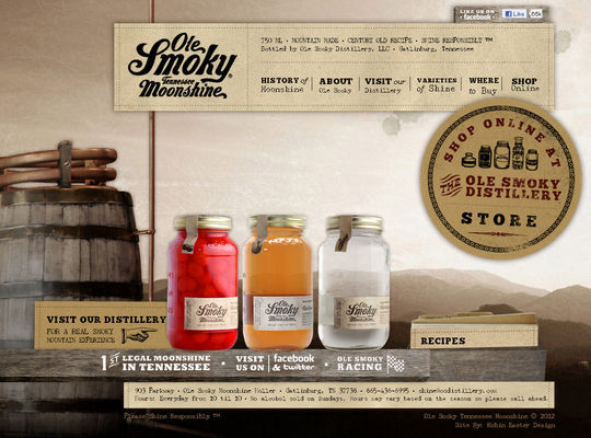 Retro Web Design Inspiration ole smoky moonshine