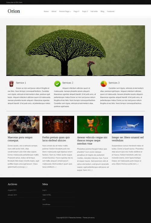 Orion: Free Responsive WordPress Portfolio Themes