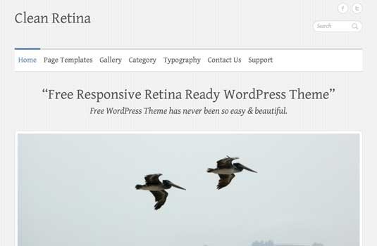 Clean Retina: Free Responsive WordPress Portfolio Themes