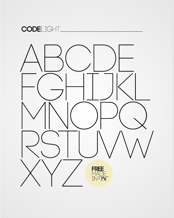 free thin fonts: code light