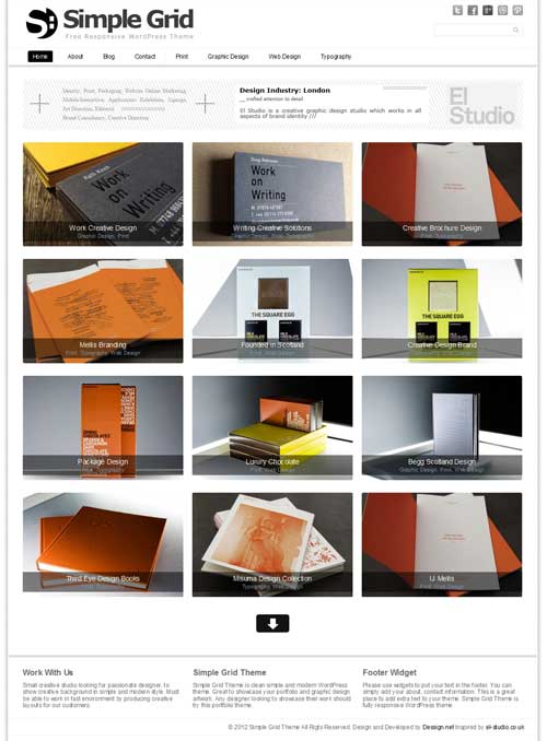 Simple Grid: Free Responsive WordPress Portfolio Themes