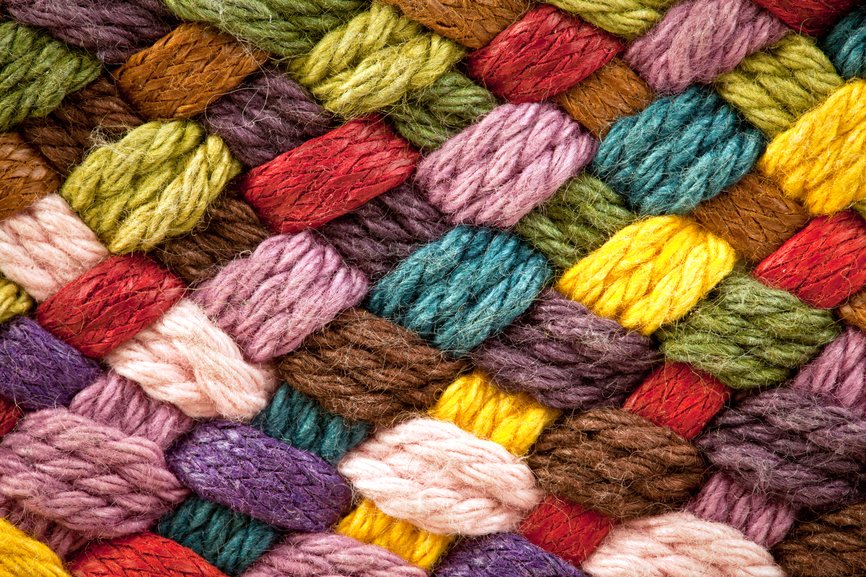 multi colored woollen yarns