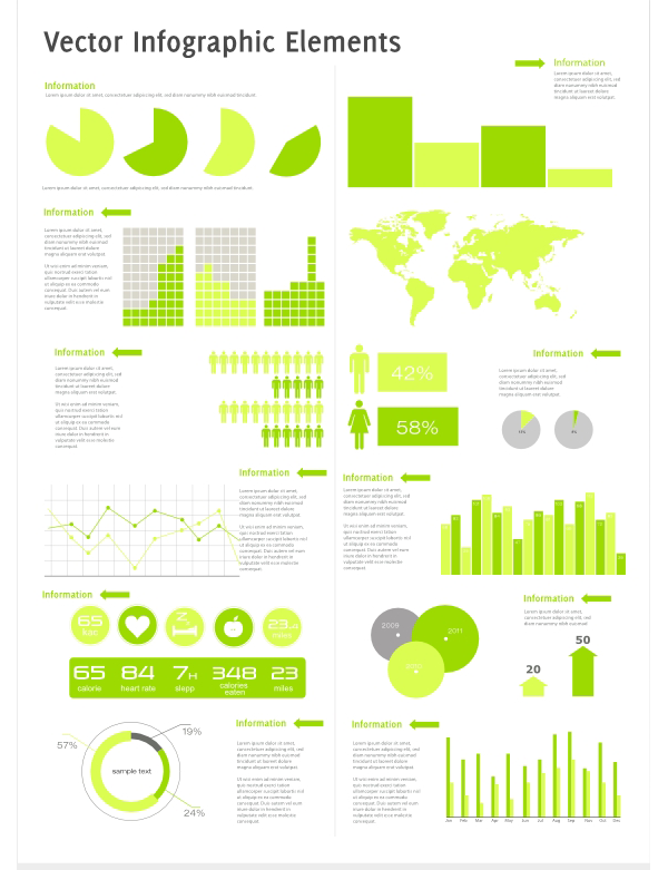 green infographic set