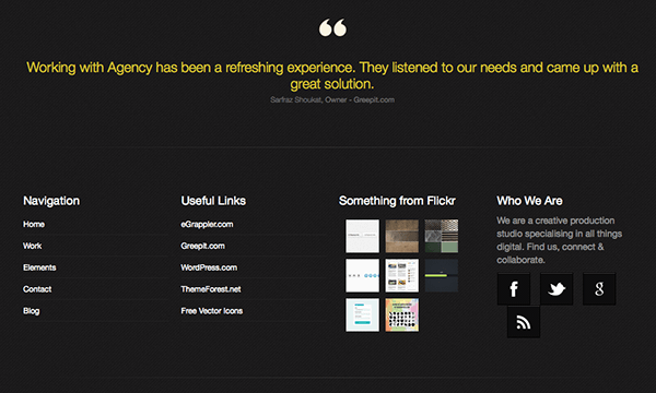 Agency Html5 Responsive Template Footer