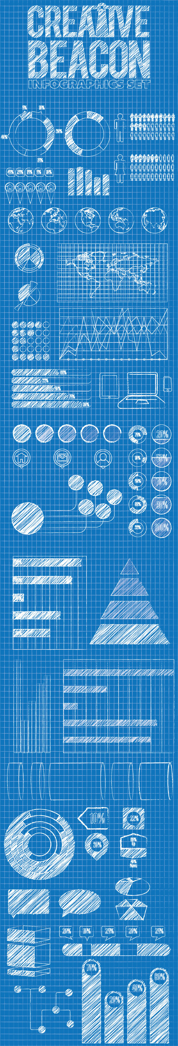 blueprint infographic elements