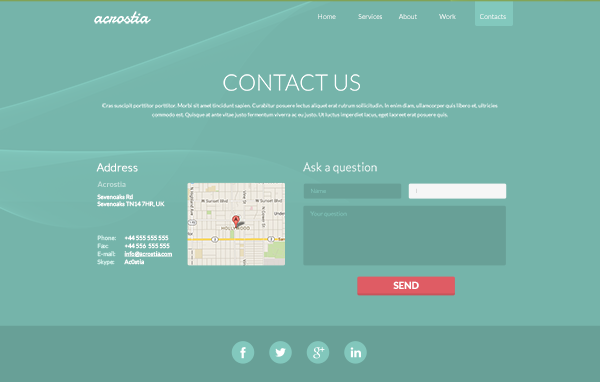 Free One Page Website Template Psd Acrostia Creative Beacon