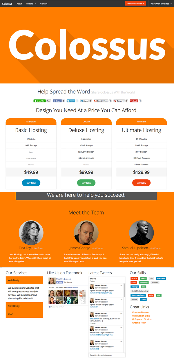 Colossus Free Responsive HTML5 Website Template