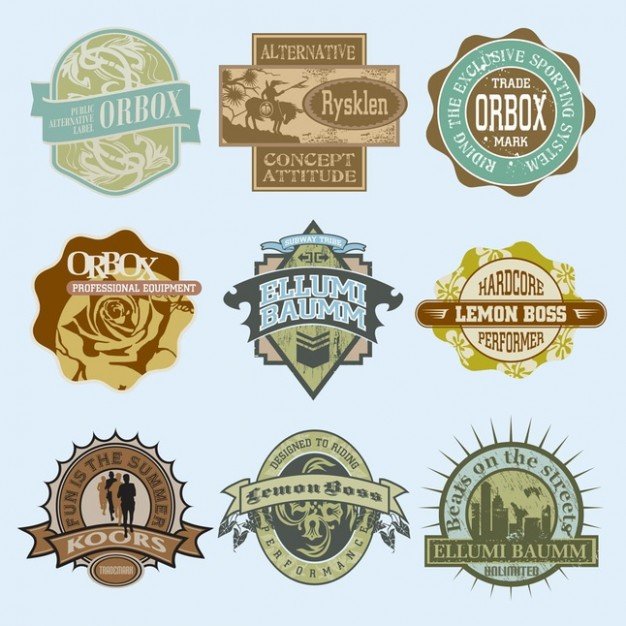 vintage vector emblems: vintage labels