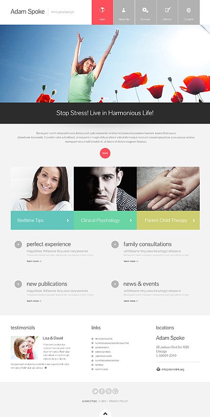Family Psychologist Responsive Flat Predesigned Themes