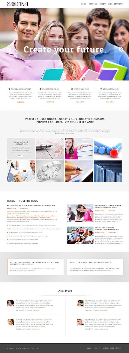 Business School Responsive Flat Predesigned Themes