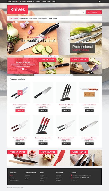 Knives That Cut OpenCart Template