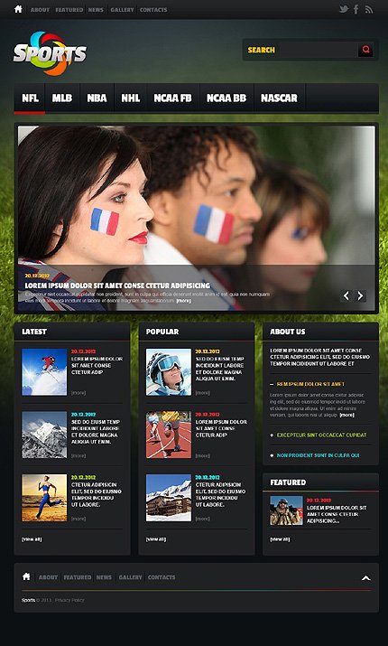 Sports News ResponsiveFlat Predesigned Themes