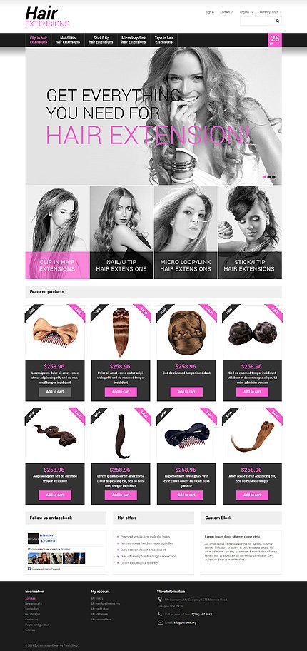 Hair Salon Responsive PrestaShop 1.6 Theme