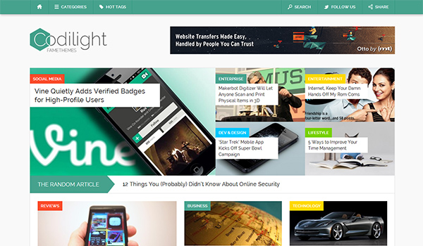 Popular WordPress Blog Themes: Codilight