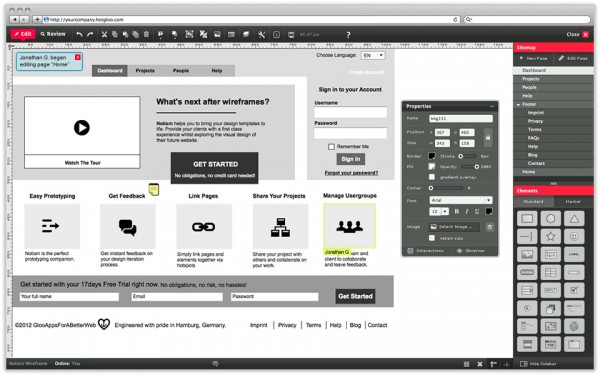 web based wireframe tool