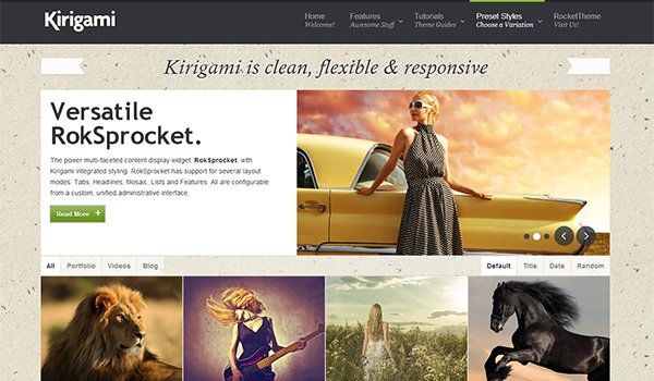 Popular WordPress Blog Themes: Kirigami