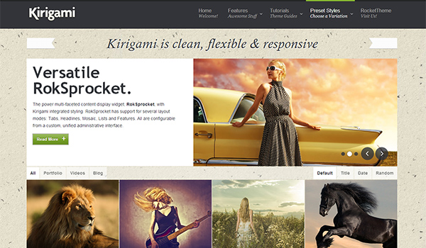 Popular WordPress Blog Themes: Kirigami