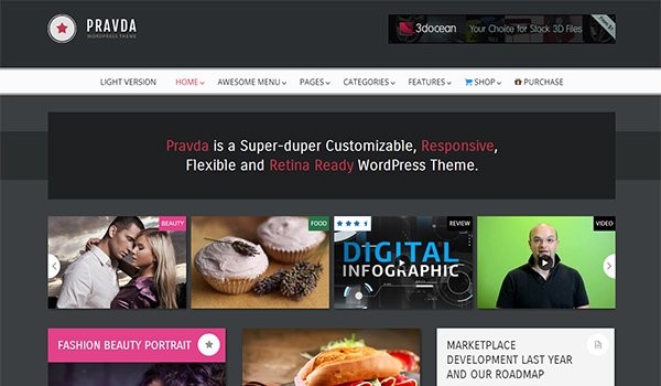 Popular WordPress Blog Themes: Pravda
