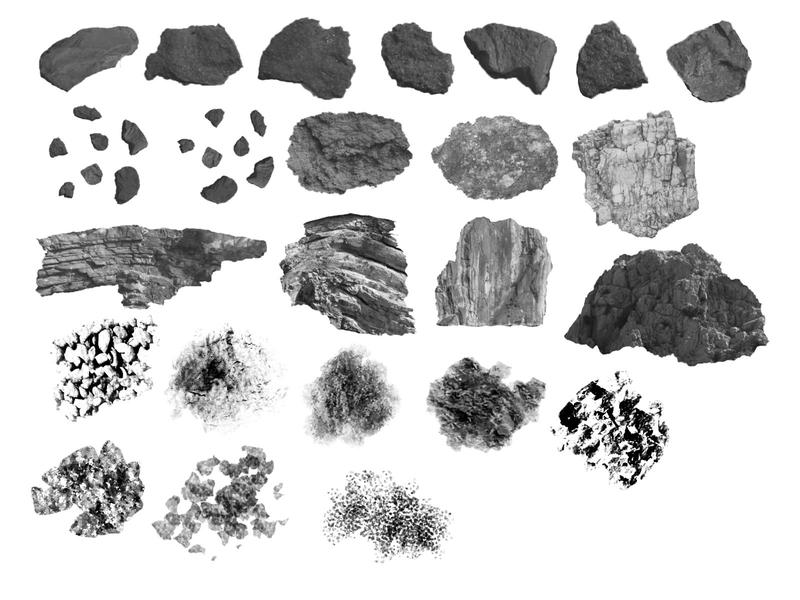 Free Photoshop Brush sets: Rock brushes