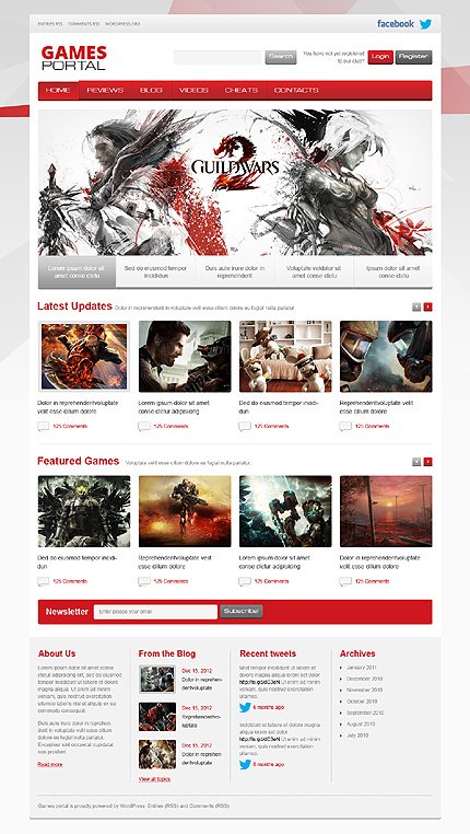 Free Gaming Portal WordPress Theme & Website Template