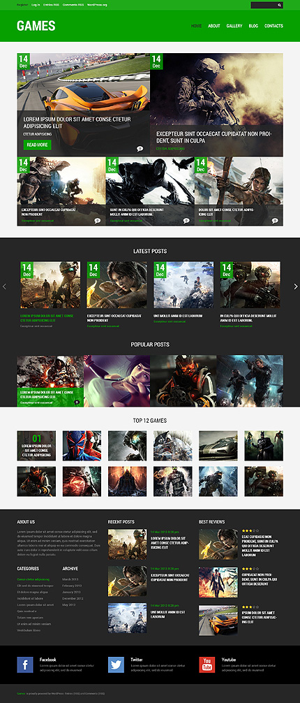 Online Gaming Website Template