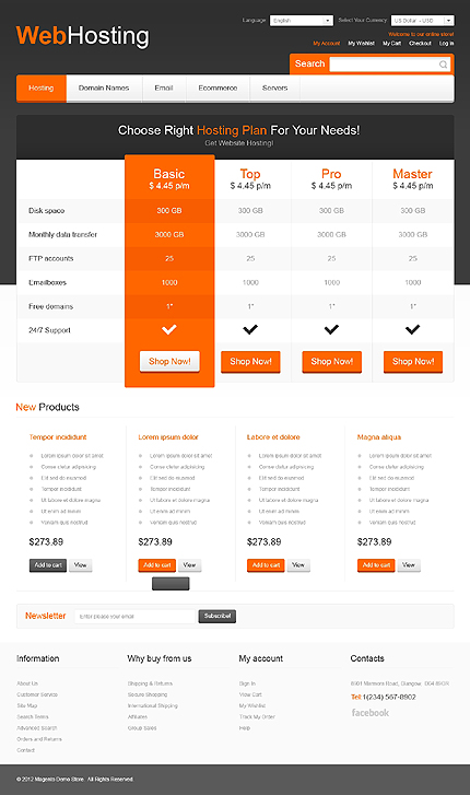 Web Hosting Magento Theme