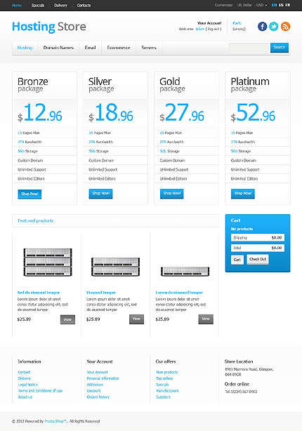 Hosting Store PrestaShop Theme
