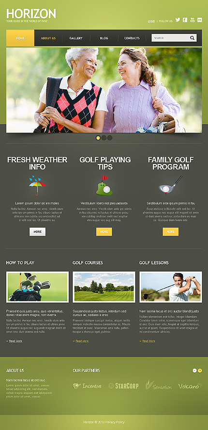 Golf Responsive Joomla Templates