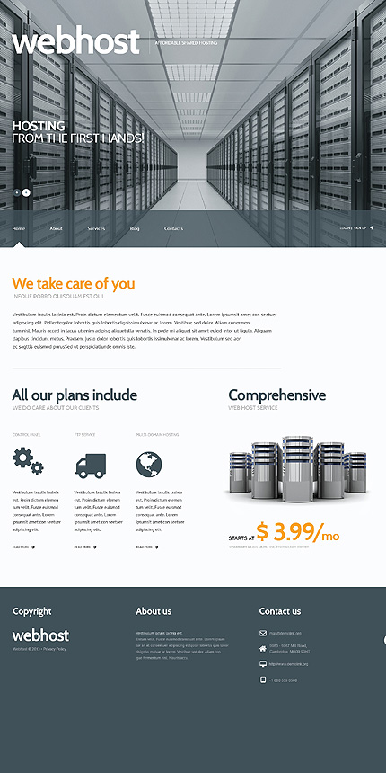 Web Hosting Templates: Responsive WordPress Theme