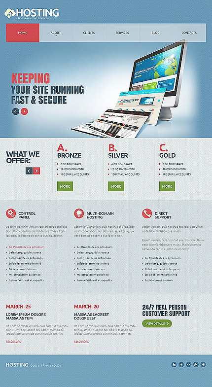 Web Hosting Templates: Responsive Joomla Template