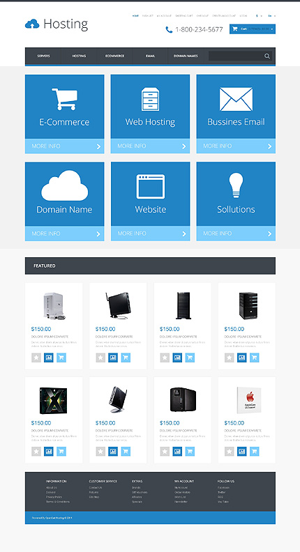 Web Hosting Templates: OpenCart Template