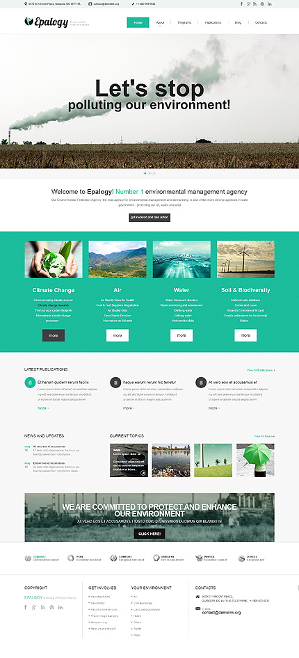 Environmental Responsive WordPress Theme