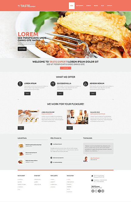 Cafe and Restaurant Responsive WordPress Theme