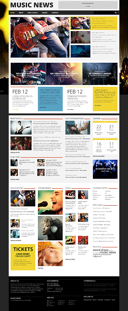 Music Portal Responsive WordPress Theme