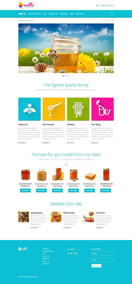 Honey Store: bootstrap wordpress themes