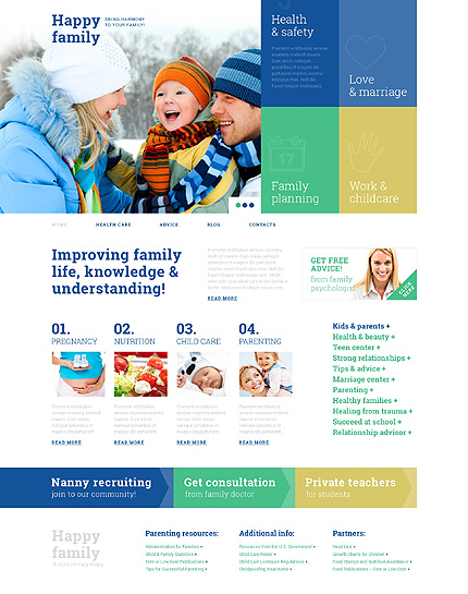 Family Center: bootstrap wordpress themes